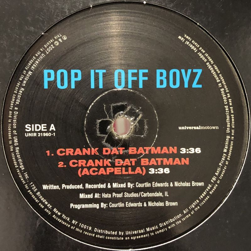 Crank Dat Batman Pop It Off Boyz - Crank Dat Batman (12'') - FATMAN RECORDS