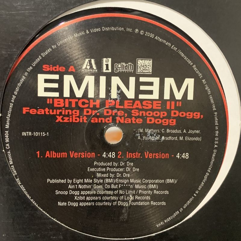 US盤！カラーレコード！12inchS☆Eminem feat.Nate Dogg/'Till I 