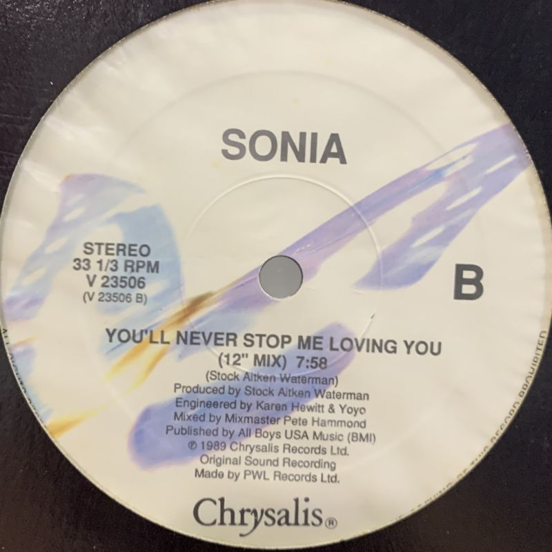 Sonia - You'll Never Stop Me Loving You (12'') (ピンピン！！) - FATMAN RECORDS