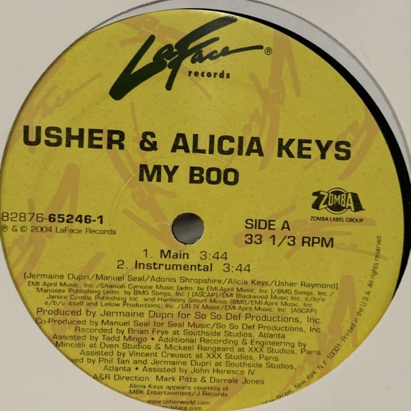 Usher  Alicia Keys My Boo (12'') (キレイ！！) FATMAN RECORDS