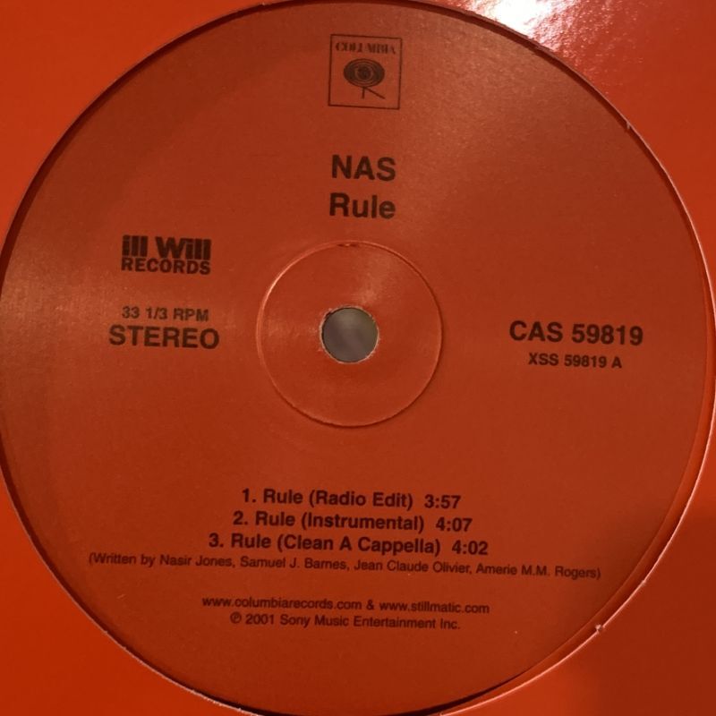 Nas feat. Amerie - Rule (12'') (本物US Promo !!)