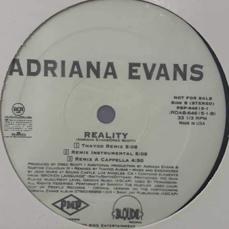 Adriana Evans - Reality (Promo Only Remix !!) (12'') (ピンピン