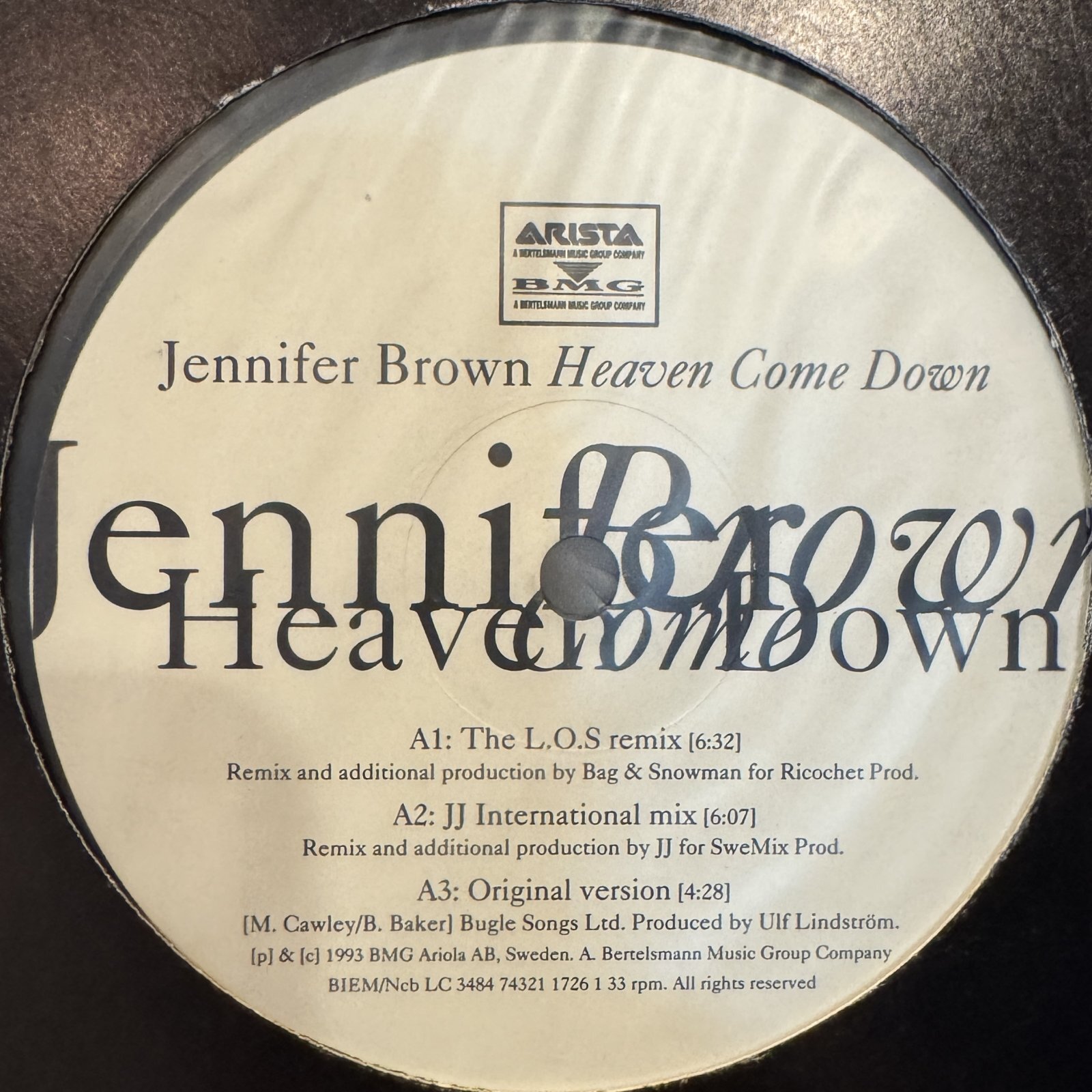 Jennifer Brown - Heaven Come Down (12'')