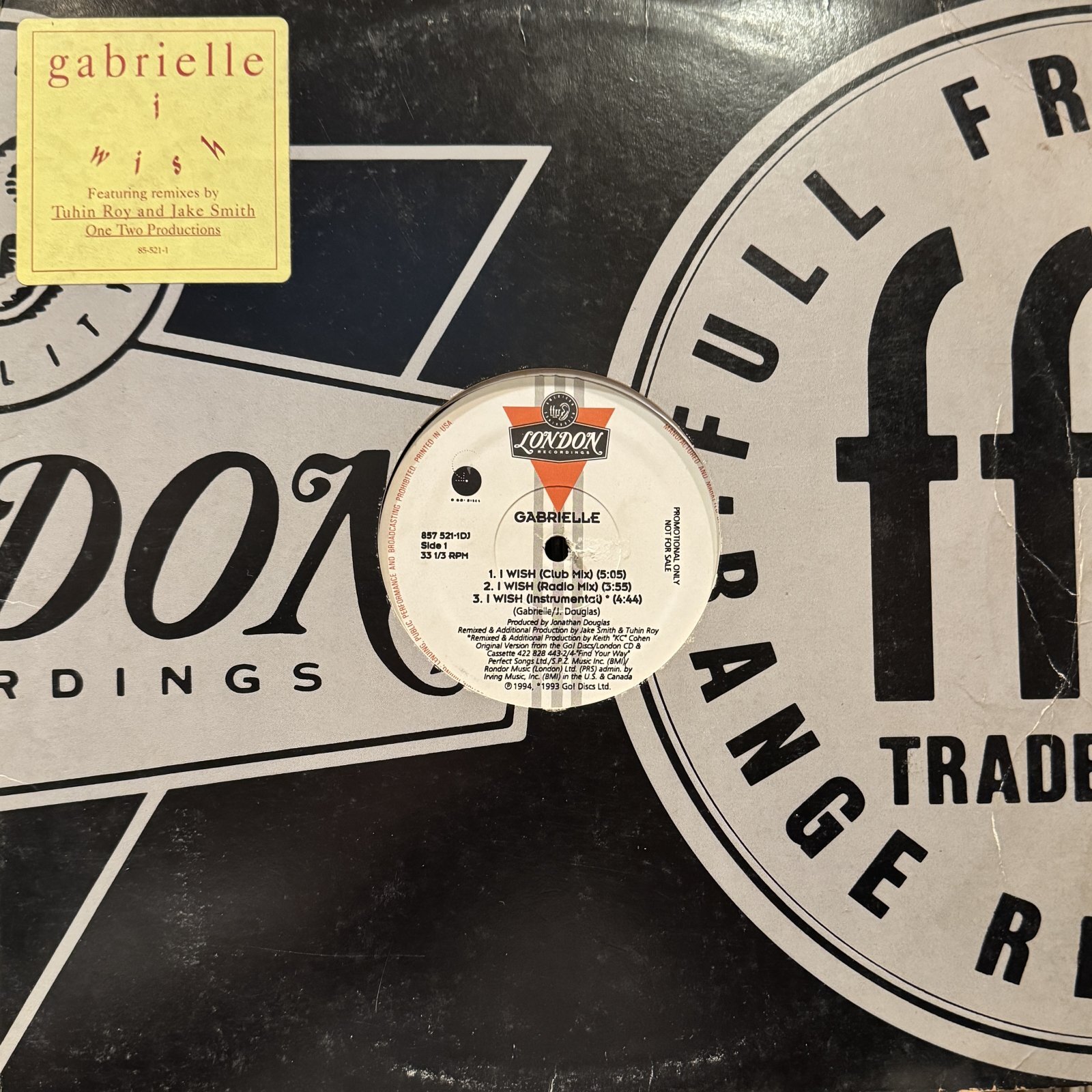 Gabrielle - I Wish (Club Mix Brooklyn Style) (12'') (ステッカー付きUS Original Press !!) (特価！！)